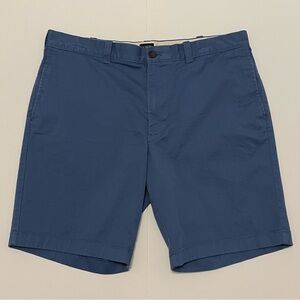 J. Crew Men's Classic Flat-Front Blue Chino Shorts Size 35